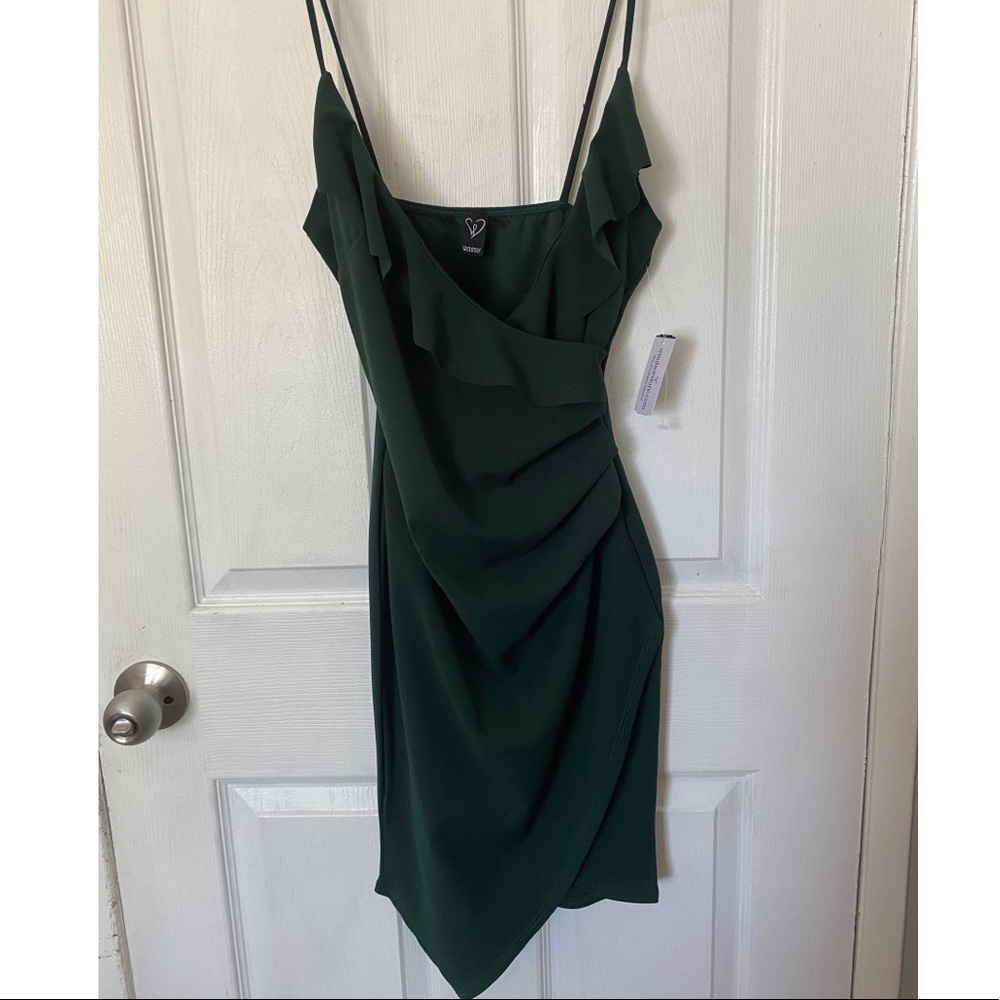 EMERALD RUFFLE DRESS - Picture 2 of 2